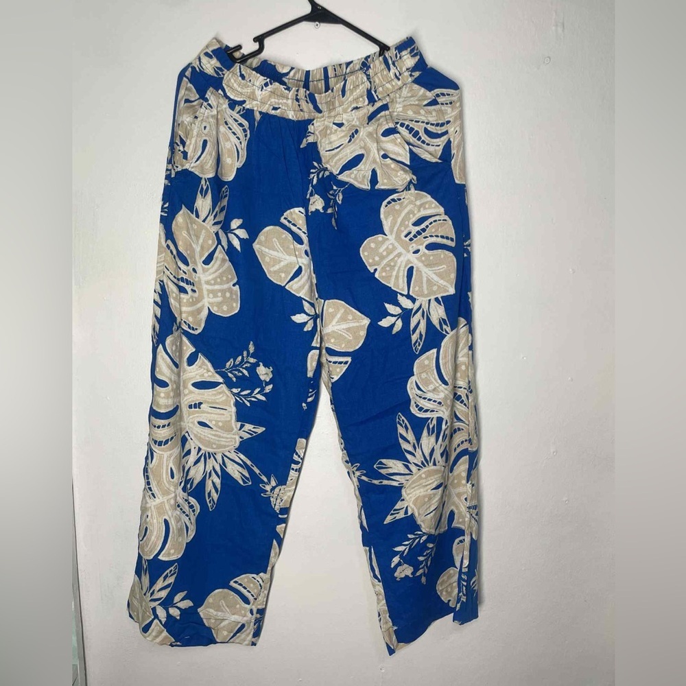 Rachel Zoe Blue and Cream Patterned Pants